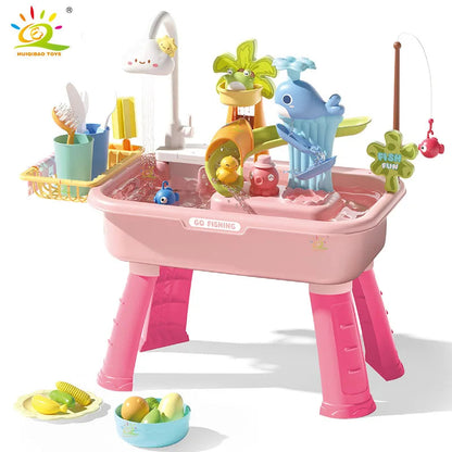 Children's kitchen toys electric fun water play water wash basin fishing dishwashing home role-playing baby early education toys Shello's Creative Boutique