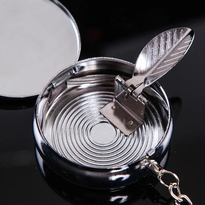 Mini Portable Stainless Steel Ashtray With Lid – Pocket & Car Ashtray for Travel