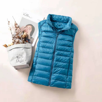 Women's Ultra Light Down Vest – Slim Sleeveless Windproof Gilet Jacket