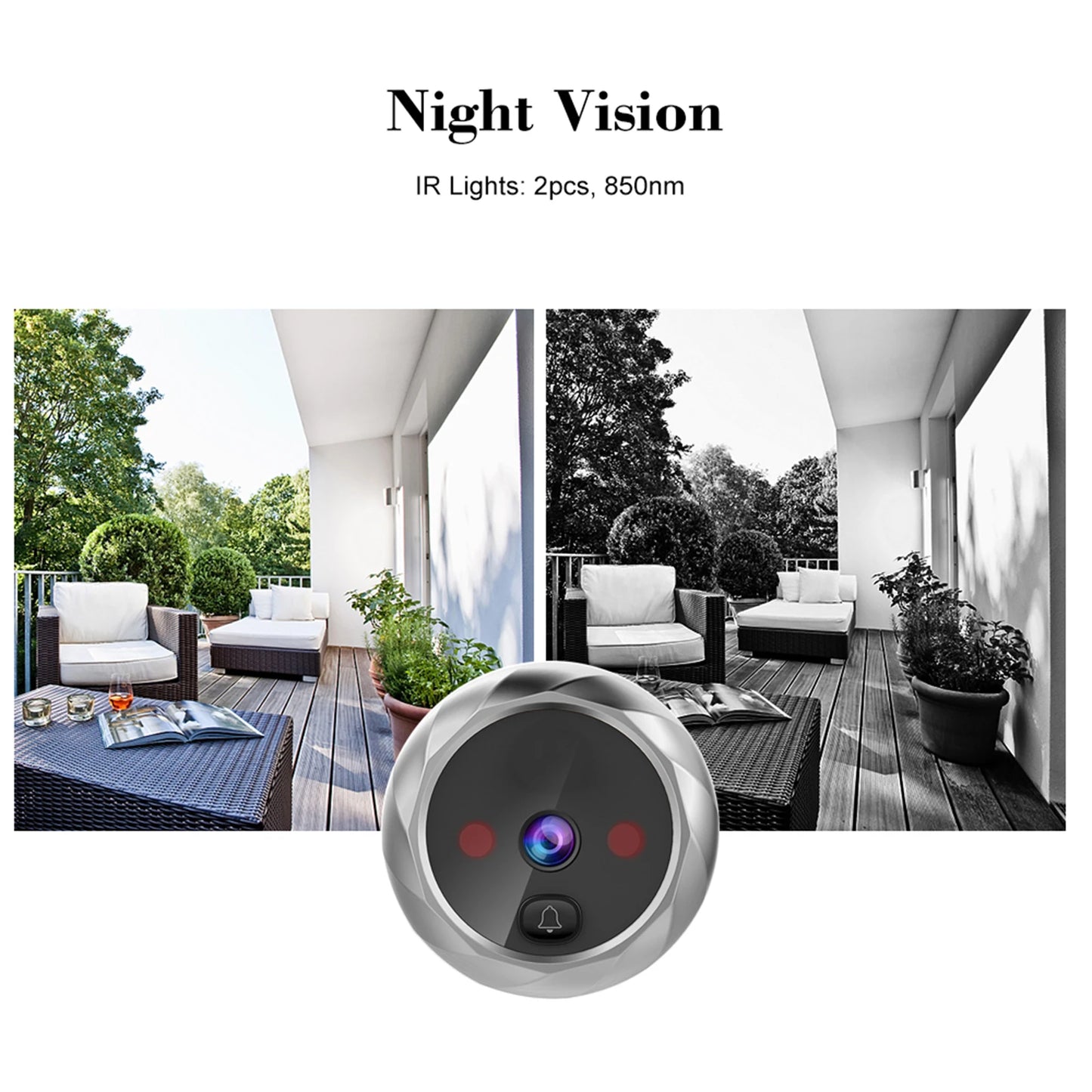 Digital Door Viewer Peephole Camera 2.8 Inch with Night Vision & Photo Capture