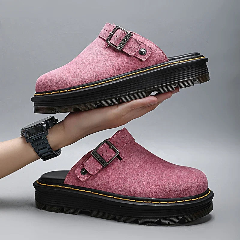 Men's Summer Half Slippers - Non-Slip Beach Clogs Casual Leather Sandals