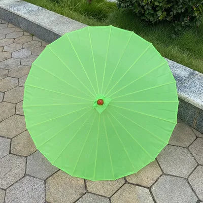 70cm Chinese Fabric Parasol — Traditional Bamboo Dance Umbrella for Weddings & Props