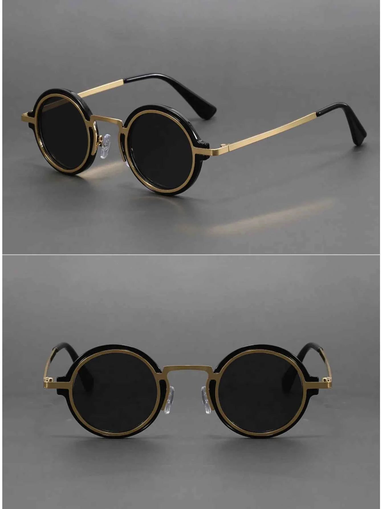 Retro Handmade Small Round Sunglasses Sun Protection Eye Protection UV Protection Men and Women Sunglasses