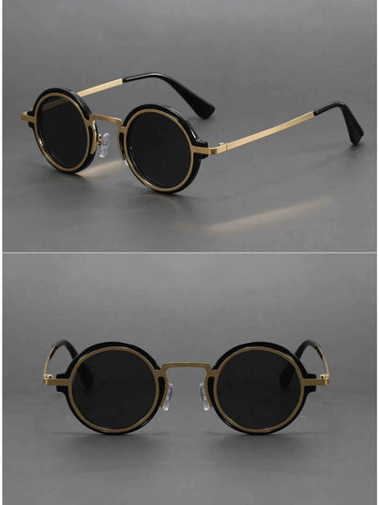 Retro Handmade Small Round Sunglasses Sun Protection Eye Protection UV Protection Men and Women Sunglasses