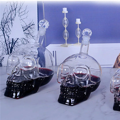 Skull Head Crystal Decanter & Glass Set – Gothic Bar Whisky Vodka Wine Spirits