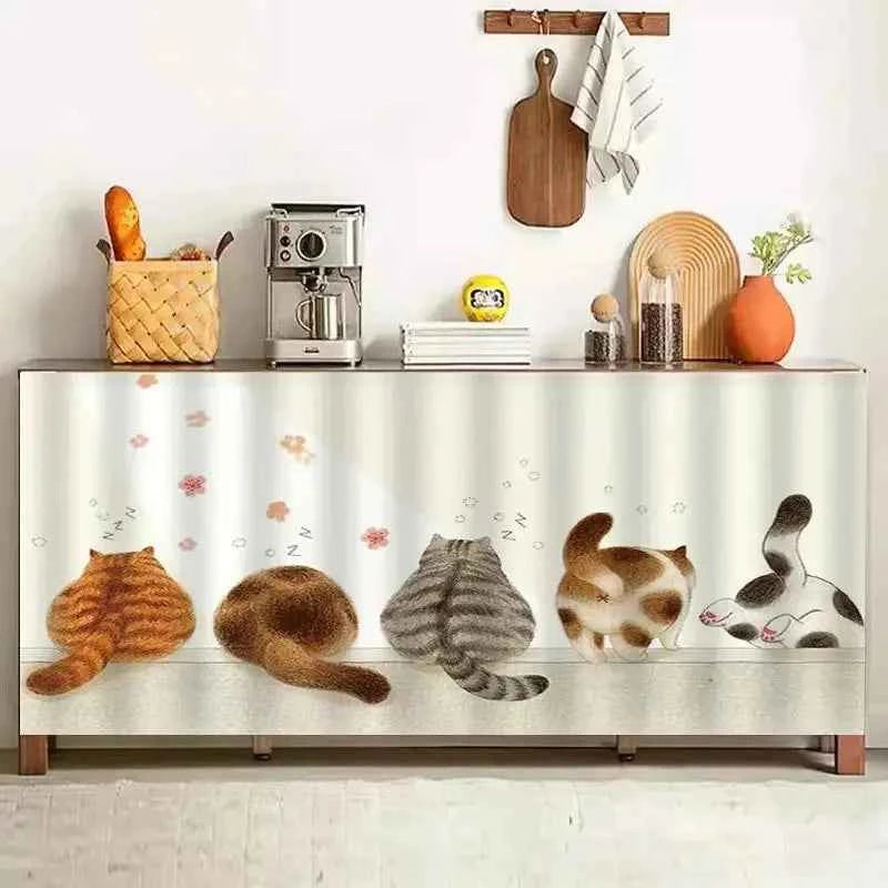 1PC Kitchen Cabinet Curtain Cover Dustproof Cupboard Wardrobe Short Curtains Washable Drapes Self-adhesive Half-Curtain Cortinas