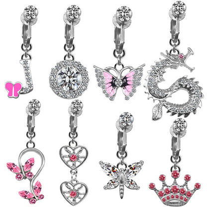 Non-Piercing Belly Button Ring – Cat, Dragon & Butterfly Styles