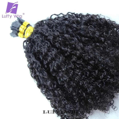 Afro Kinky Curly I Tip Hair Extensions - Microlink Double Drawn Full Thick Ends - Shello's Creative Boutique