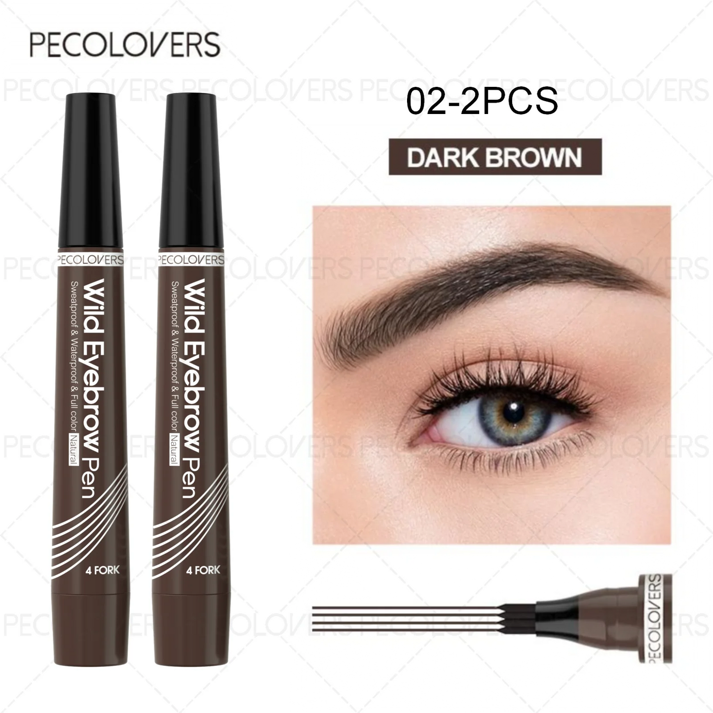 6 Colors 1pc Eyebrow Pen Waterproof 4 Split Tip Eyebrows Pen Eyebrow Tattoo Pen Waterproof Liquid Black Eyebrow Makeup Pencil - Shello's Creative Boutique