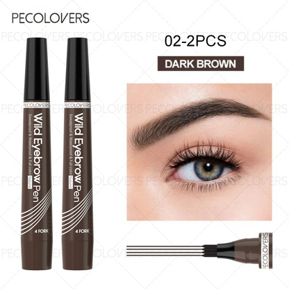 6 Colors 1pc Eyebrow Pen Waterproof 4 Split Tip Eyebrows Pen Eyebrow Tattoo Pen Waterproof Liquid Black Eyebrow Makeup Pencil - Shello's Creative Boutique