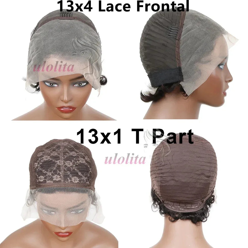 Pixie Cut Short Bob Wig - 100% Human Hair 13x4 Transparent Lace Frontal Wig - Shello's Creative Boutique
