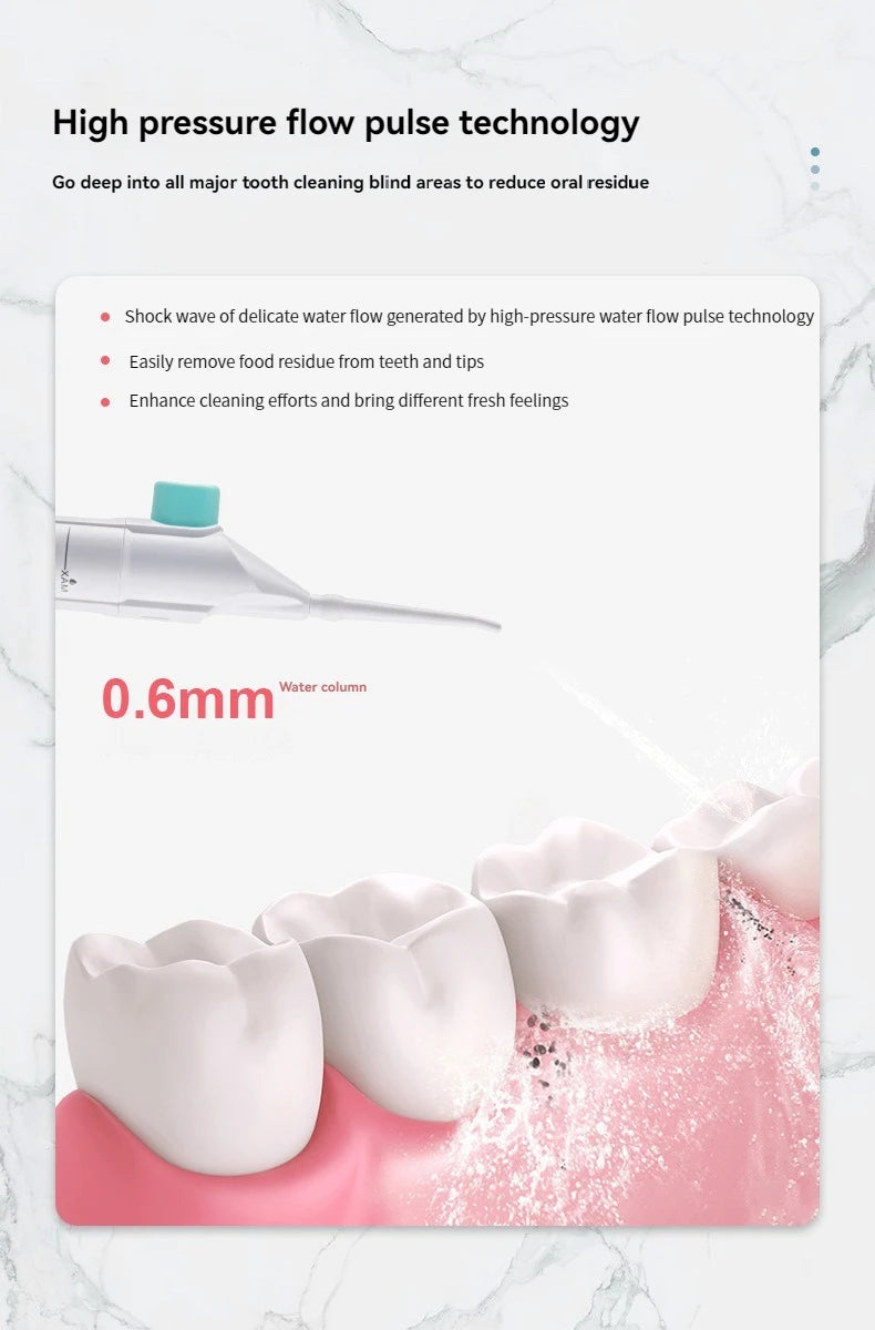 Portable Water Flosser - Manual High Pressure Oral Irrigator for Teeth Cleaning