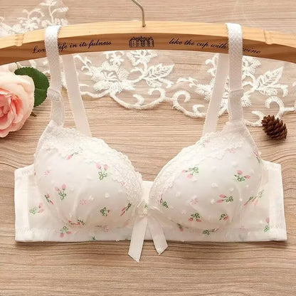 Wokeayer Vintage Plaid Push-Up Bra & Panty Set – Seamless Wire-Free Lingerie for Women, Sexy Fitness Underwear (Sizes 70A–80B)