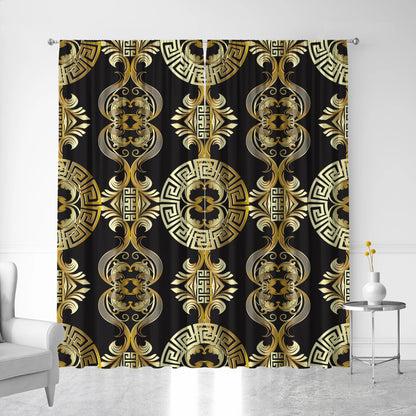 Retro Home Decoration Curtains - 2 Panel Rod Pocket Set for Kitchen & Living Room