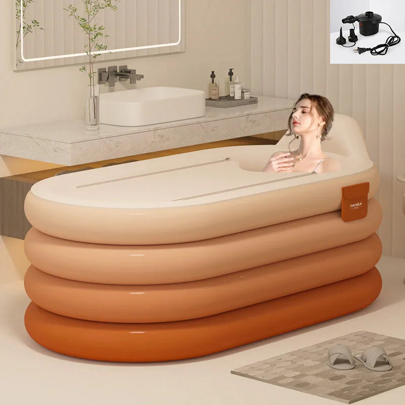 Foldable Adult Sitting Bathtub – Thickened Inflatable Bath Barrel for Sweat Steam & Medicine Bath
