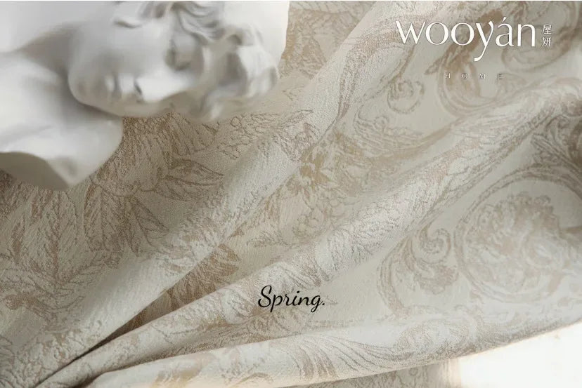 French Luxury Embroidered Chenille Curtains – Romantic Blackout Drapes - Shello's Creative Boutique