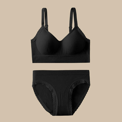 Everyday Seamless Bra & Brief Set – Soft Ribbed Comfort by NoEnName_Null