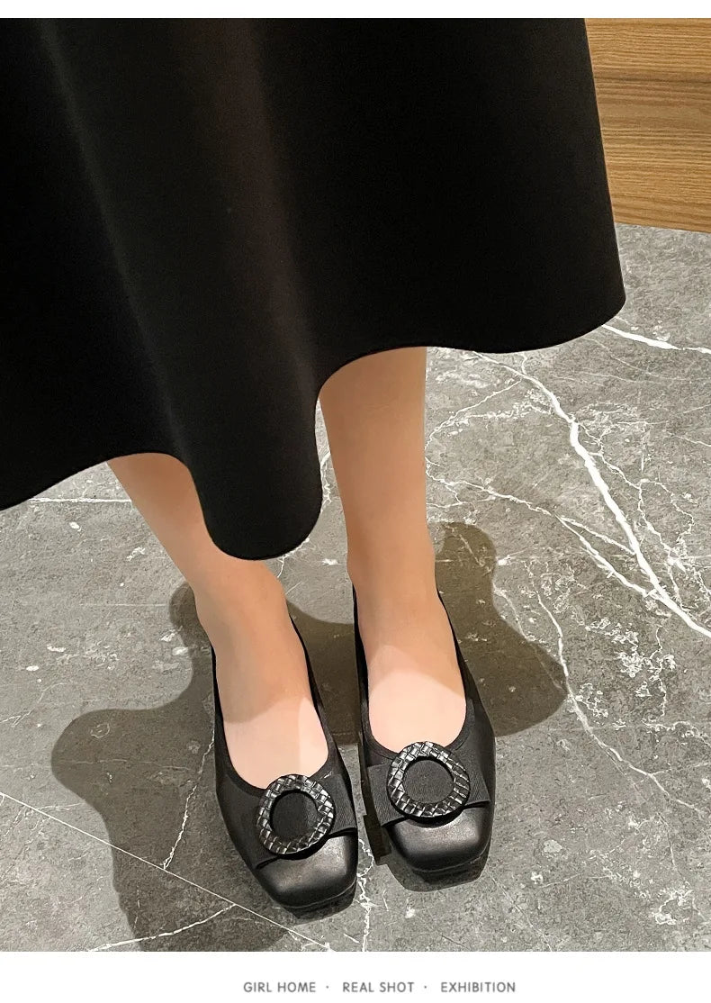 Plus Size Ballet Flats with Bow - Soft Sole Loafers - Shello's Creative Boutique