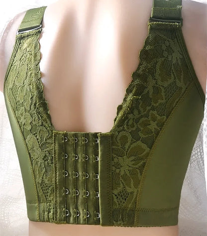 Embroidered Push-Up Backless Bra – Sexy Lace Lingerie for Women, Plus Size Wire-Free Bra Tops (C–E Cup, 36–48)