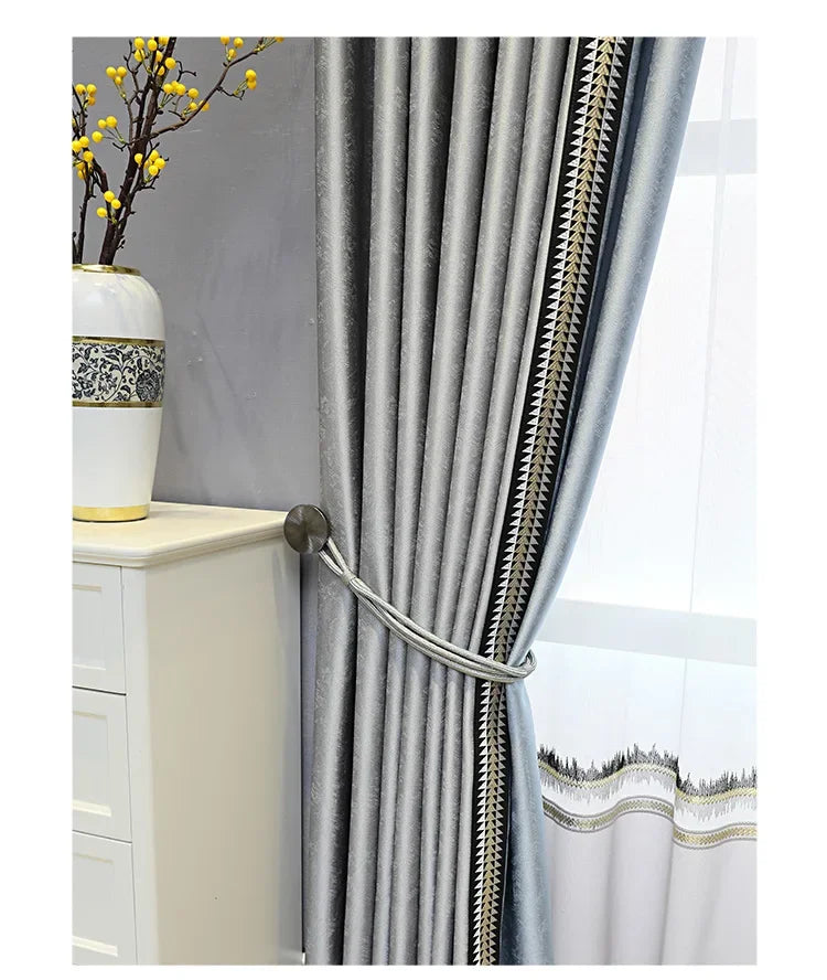 Modern High-End Curtains - Thickened High-Precision Blackout Drapes for Living Room & Bedroom - Shello's Creative Boutique
