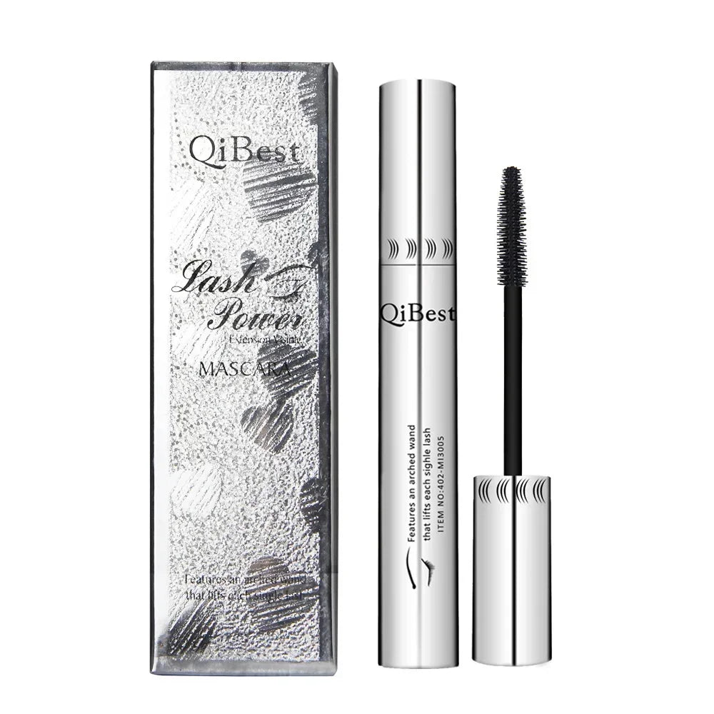 Qibest Silver Tube Mascara Waterproof Long & Curling Black Eyelashes Easy Removal No Dizziness Everlastingly Lasting - Shello's Creative Boutique