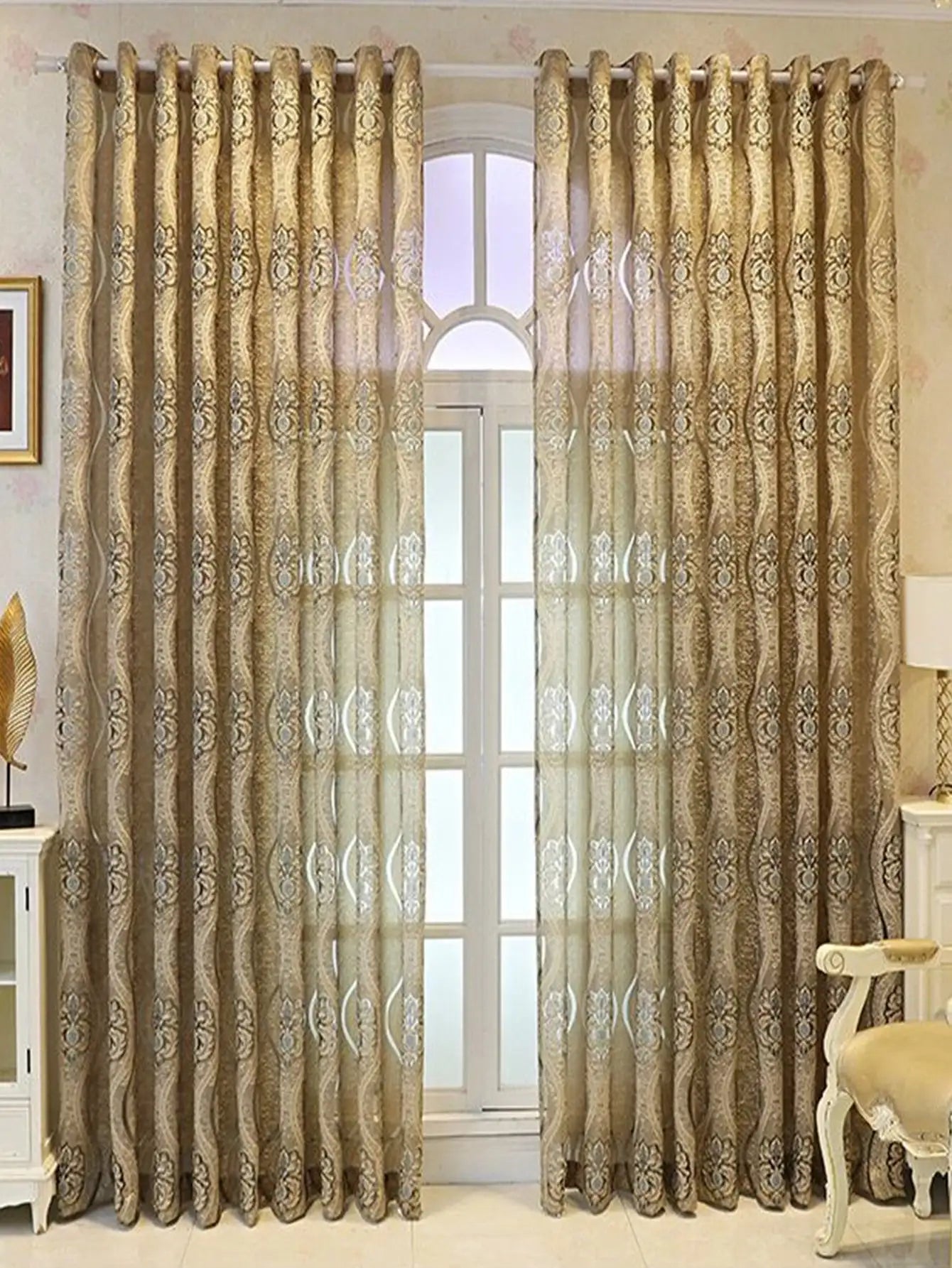 European Perforated Wave Curtains - Blackout Decorative Drapes for Living Room & Bedroom - Shello's Creative Boutique