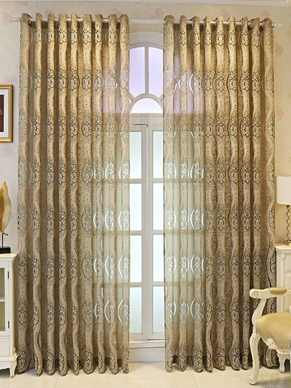 European Perforated Wave Curtains - Blackout Decorative Drapes for Living Room & Bedroom - Shello's Creative Boutique