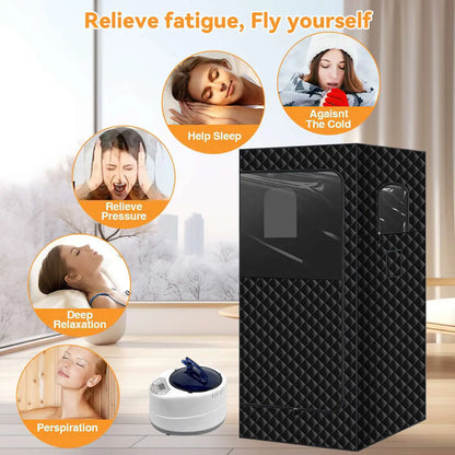 Portable Steam Sauna Tent – 3/4L 1000/2000W Home Spa with Remote Control & Folding Chair