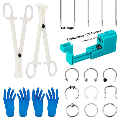 Body Piercing Jewellery Kit – Stainless Steel & Acrylic