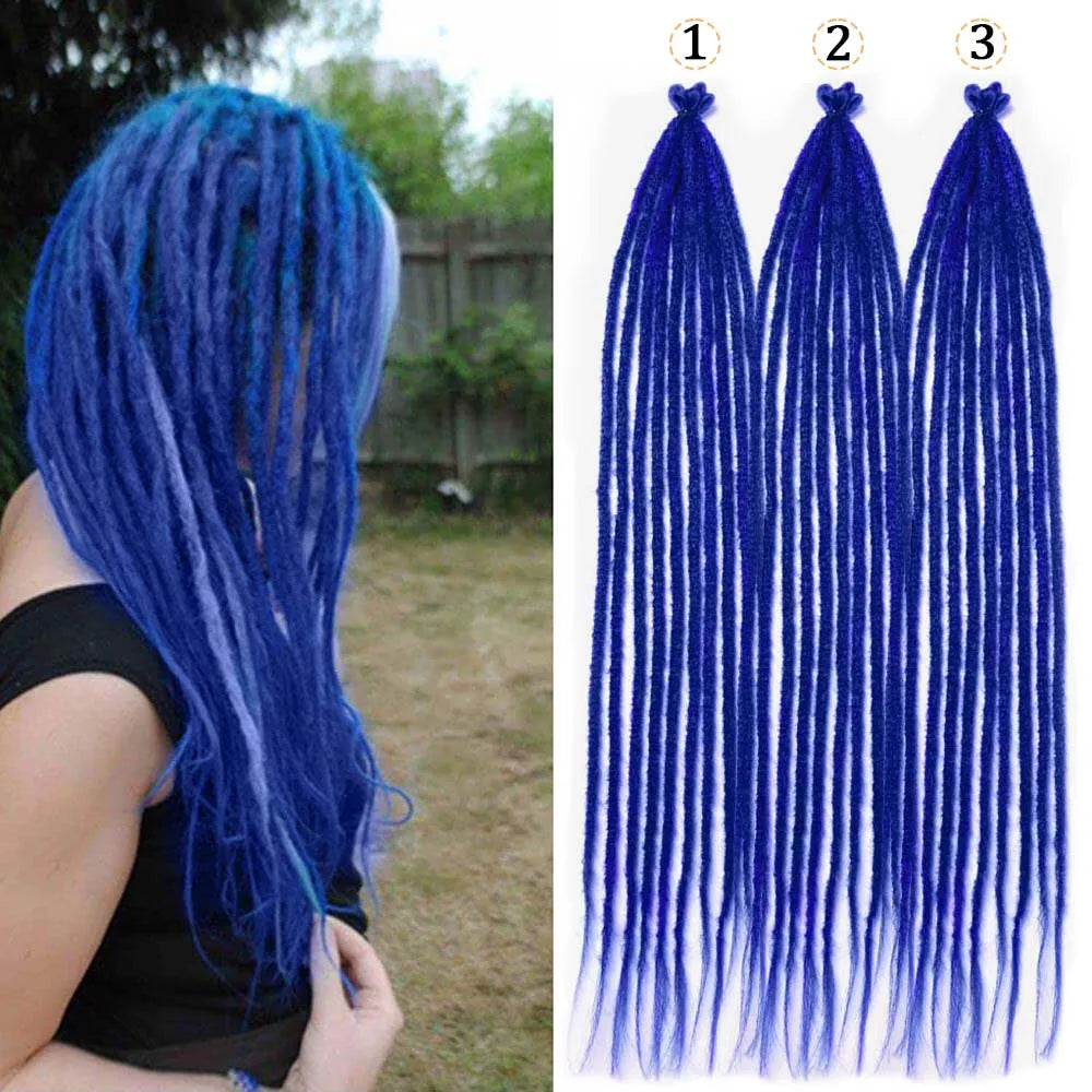 26 Inch Red Crochet Dreadlock Extensions - Faux Locs Hair - Shello's Creative Boutique
