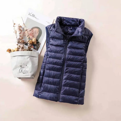 Women's Ultra Light Down Vest – Slim Sleeveless Windproof Gilet Jacket