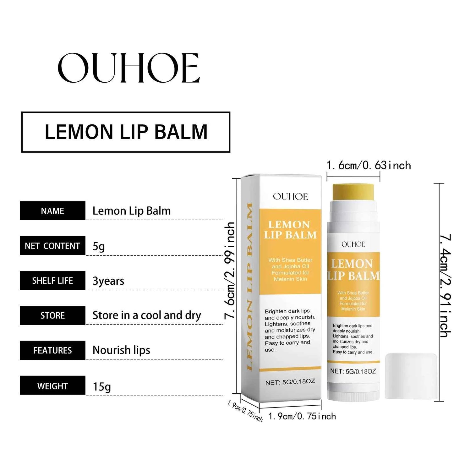 Lemon Ginger Lip Balm Turmeric Dark Melanin Remove Mask Gloss Oil Exfoliating Clean Improve Dullness Moisturizer Lip Balm Care