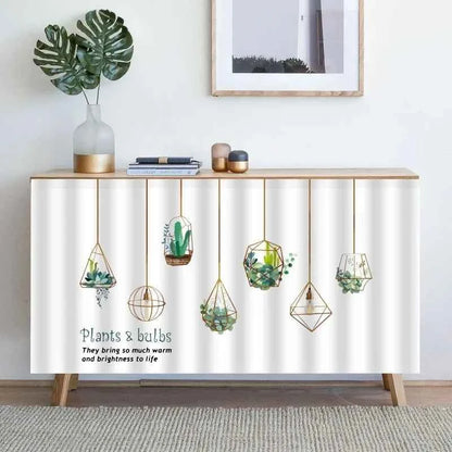 1PC Kitchen Cabinet Curtain Cover Dustproof Cupboard Wardrobe Short Curtains Washable Drapes Self-adhesive Half-Curtain Cortinas