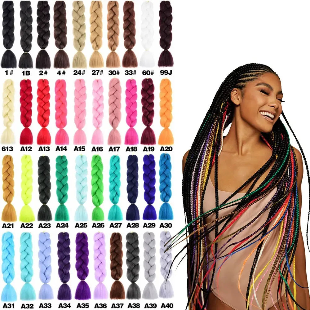 Jumbo Braiding Hair - Pre-Stretched Red White Blue Patriotic Twist Braids - Shello's Creative Boutique