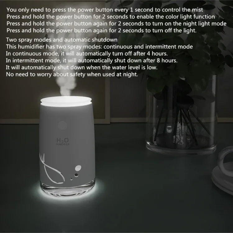 Concise Fish Pattern Mini Home Mute Bedroom Student Dormitory Office Portable USB Wireless Durable Humidifier - Shello's Creative Boutique