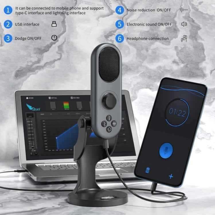 JMARY MC-PW7 USB Desktop Cardioid Noise Reduction Microphone
