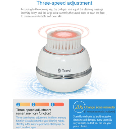 Duosi DY-103 USB Rechargeble Electric Facial Cleansing Brush Waterproof Face Deep Pore Cleaning Massager Exfoliator Oil Dirt Blackhead Remove - Shello's Creative Boutique