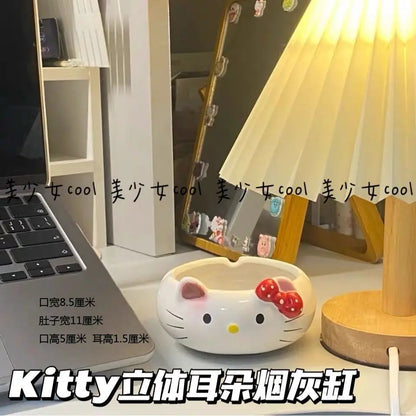 Kawaii Cartoon Character Glass Ashtray – Cute Home Décor Ash Holder Desktop Gift