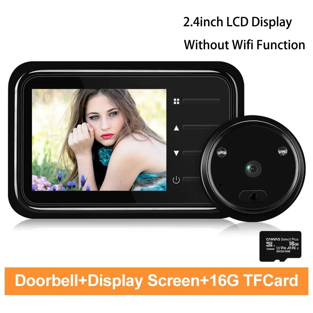 2.4 Inch LCD Door Peephole Camera with IR Night Vision & Video Recording