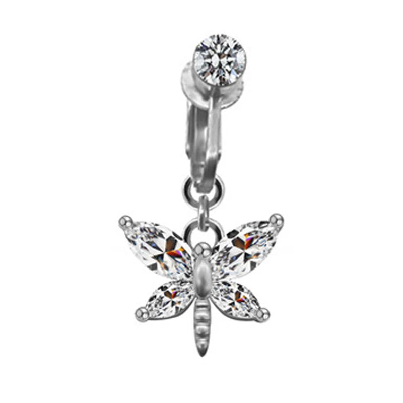Non-Piercing Belly Button Ring – Cat, Dragon & Butterfly Styles