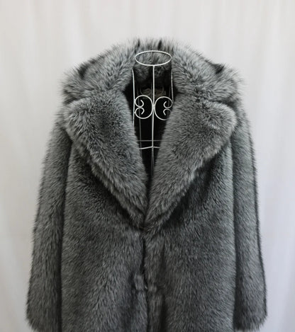 Men's Faux Fur Long Coat - Winter Trench Coat Plus Size