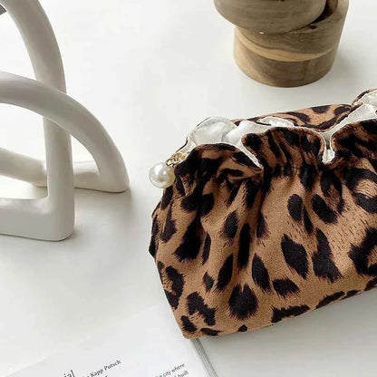 Large Capacity Cosmetic Bag Stylish Multifunctional Portable Cosmetic Bag Storage Bag Leopard Print Storage Make Up Organizer