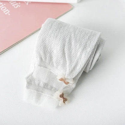 Soft Mesh Lace Summer Leggings for Girls – Hollow-Out Cotton Blend Pants (Ages 1–3) - Shello's Creative Boutique