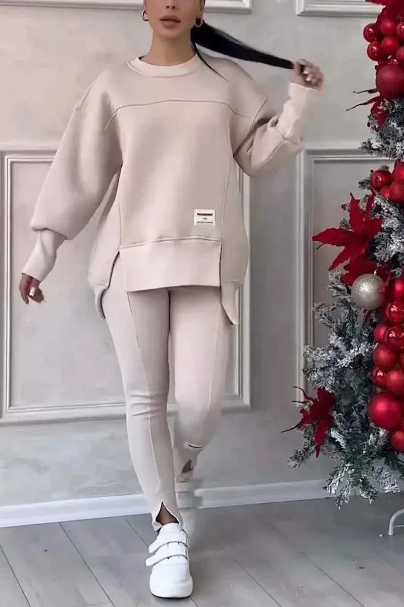 Women's Hooded Two Piece Activewear Set - Sweatshirt & Pencil Pants Outfit - Shello's Creative Boutique
