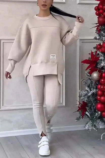 Women's Hooded Two Piece Activewear Set - Sweatshirt & Pencil Pants Outfit - Shello's Creative Boutique