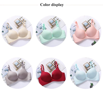 NURRASA Seamless Push-Up Bra & Panty Set – Sexy Floral Wire-Free Lingerie for Women, 3/4 Cup Adjustable Brassiere & Briefs (Sizes 70AB–85AB)