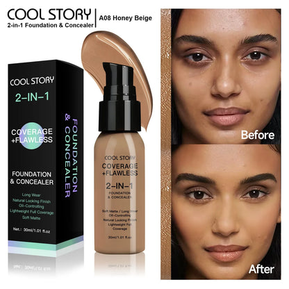 10 Color Lasting Face Foundation Cream Oil-Control Matte BB Cream Liquid Full Coverage Waterproof Hydrating Brighten Concealer - Shello's Creative Boutique