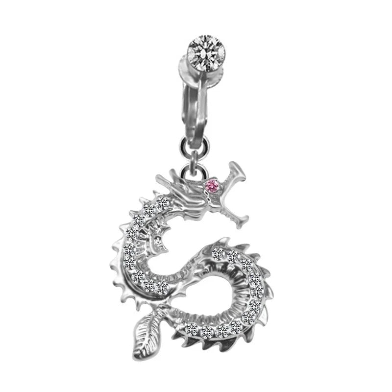 Non-Piercing Belly Button Ring – Cat, Dragon & Butterfly Styles
