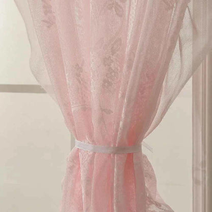 French Lace Sheer Curtains - Romantic Ruffled Floral Embroidery (2 Panels) - Shello's Creative Boutique