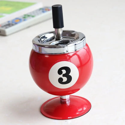 Pool Ball Ashtray With Lid – Anti-Fly Ash Desk Decoration Gift for Billiard Lovers